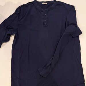 Men's Navy Blue Henley Shirt